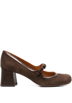 Chie Mihara 40mm block-heel buckled pumps - Brown