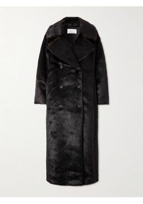 The Frankie Shop - Joni Double-breasted Plush Coat - Brown - XXXS/XXS,XS/S,M/L