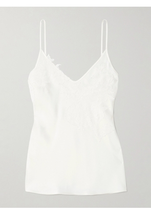 Victoria Beckham - Lace-trimmed Satin-crepe Camisole - Ivory - UK 4,UK 6,UK 8,UK 10,UK 12