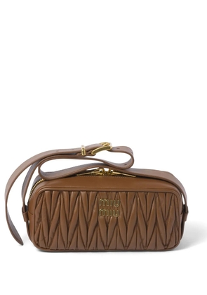 Miu Miu matelassé nappa leather shoulder bag - Brown