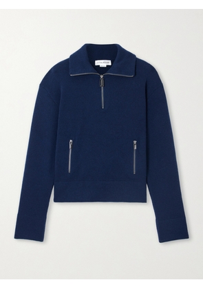 Victoria Beckham - Milano Merino Wool And Cashmere-blend Half-zip Sweater - Blue - x small,small,medium,large,x large