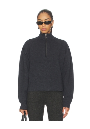 EAVES Brecken Double Faced Half Zip Sweater in Grey. Size L. Also in M, S, XL, XS, XXS.