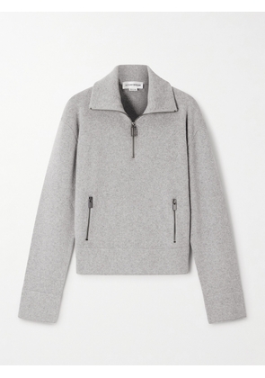 Victoria Beckham - Milano Merino Wool And Cashmere-blend Half-zip Sweater - Gray - x small,small,medium,large,x large