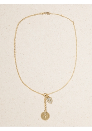 FoundRae - Protection + Small Mixed Belcher 18-karat Gold Diamond Necklace - One size