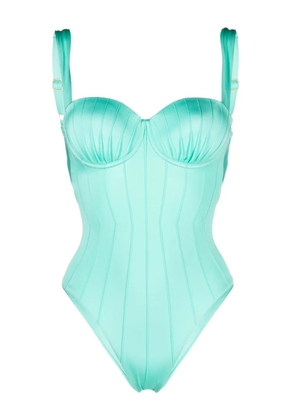 Noire Swimwear ribbed balconette swimsuit - Blue