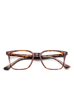 Kador studded-detail square-frame glasses - Brown