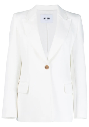 MSGM peaked lapel blazer - White