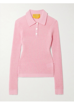 Guest In Residence - Ribbed Cashmere Polo Shirt - Pink - x small,small,medium,large,x large