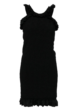 Alexander Wang ruffle-hem smocked mini dress - Black