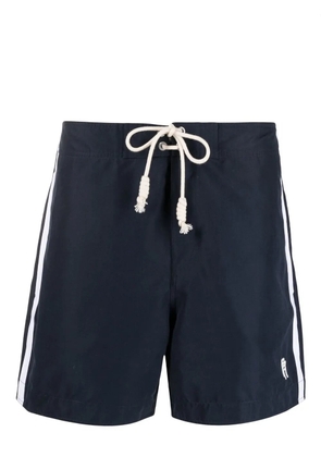 Palm Angels logo-embroidered swimming shorts - Blue
