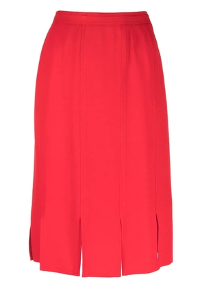 Saint Laurent Pre-Owned 1980s slit detailing straight-cut skirt - Red