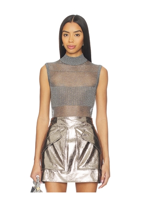 AKNVAS Leonora Ultra Fine Pointelle Top in Grey. Size L. Also in M, S, XS.