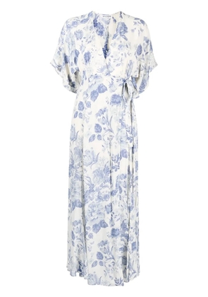 Reformation Winslow draped wrap dress - White