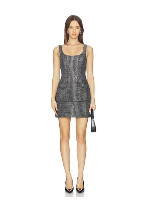 Amanda Uprichard Empire Dress in Metallic Silver. Size L. Also in M, S, XL, XS.