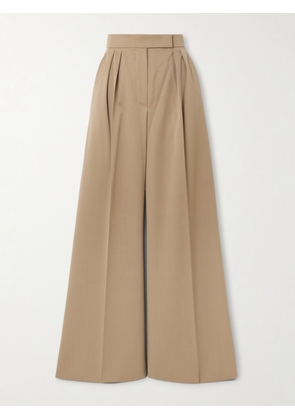 Max Mara - Quorum Pleated Wool-twill Wide-leg Pants - Brown - UK 4,UK 6,UK 8,UK 10,UK 12,UK 14,UK 16,UK 18
