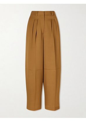 Altuzarra - Dash Pleated Twill Barrel-leg Pants - Brown - FR 34,FR 36,FR 38,FR 40,FR 42,FR 44,FR 46