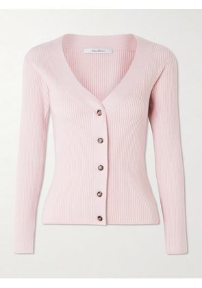 Max Mara - Gioiosa Ribbed Wool-blend Cardigan - Pink - x small,small,medium,large,x large