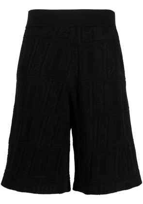DSQUARED2 logo-print waffle-knit shorts - Black