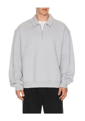 ALLSAINTS Milo Sweatshirt Polo in Grey. Size L. Also in M, S, XL/1X.