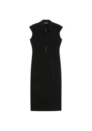Max Mara Mstalga collared zip-fastening midi dress - Black