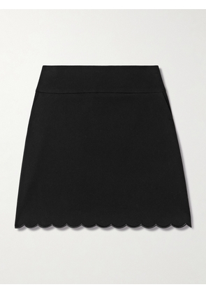 Chloé - Scalloped Cotton-blend Mini Skirt - Black - FR 34,FR 36,FR 38,FR 40,FR 42,FR 44