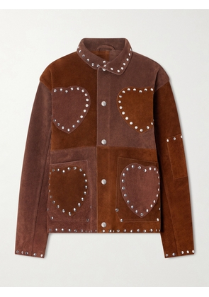BODE - Studded Suede Jacket - Brown - xx small,x small,small,medium