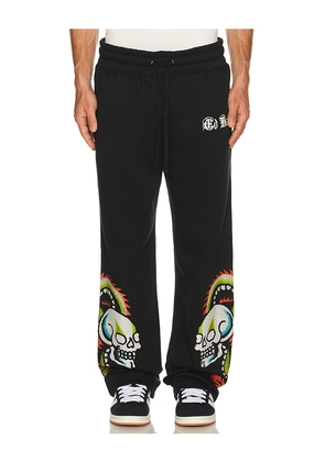 Ed Hardy Dragon Skulls Rhinestone Baggy Sweatpants in Black. Size L. Also in S, XL/1X.