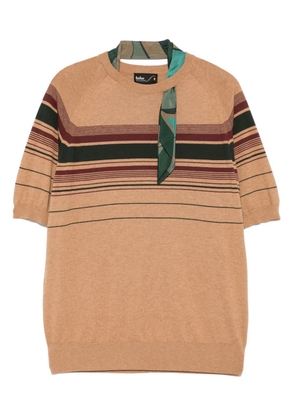 Kolor striped T-shirt - Brown
