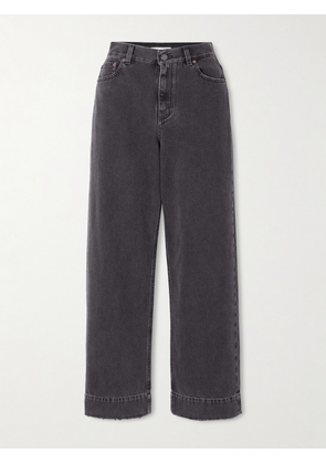 Chloé - Frayed High-rise Straight-leg Jeans - Blue - 24,25,26,27,28,29,30,31,32