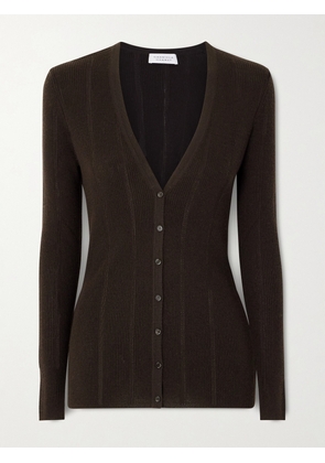 Gabriela Hearst - Lillian Pointelle-knit Wool Cardigan - Brown - x small,small,medium,large,x large