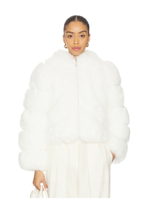 Adrienne Landau Icon Fur Jacket in White. Size L. Also in M, S.