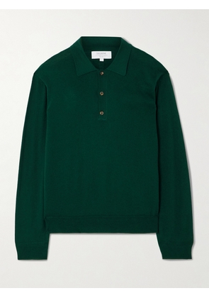 La Ligne - Ben Oversized Silk, Wool And Cashmere-blend Polo Sweater - Green - xx small,x small,small,medium,large,x large