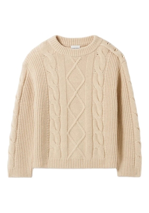 Claudie Pierlot cable-knit button-detail sweater - Neutrals