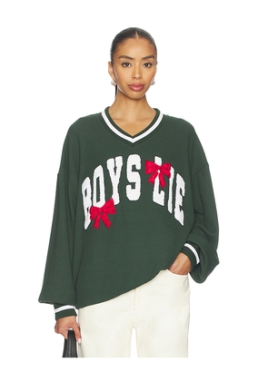 Boys Lie Wrap Me in A Bow Hayley Sweatshirt in Green. Size L/XL. Also in S/M.