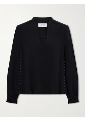La Ligne - Francine Button-detailed Crepe Blouse - Black - xx small,x small,small,medium,large,x large