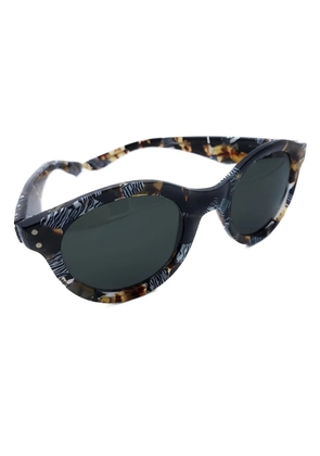 Kador zebra-print round sunglasses - Black
