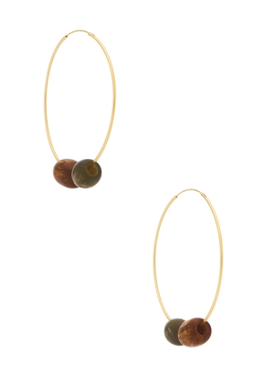 Casa Clara Treasure Hoop Earing in Brown.