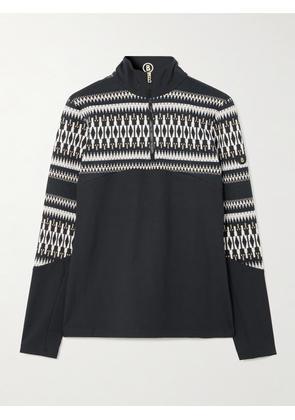 BOGNER - Jelissa Fair Isle Jacquard-trimmed Stretch-jersey Base Layer - Black - FR 34,FR 36,FR 38,FR 40,FR 42,FR 44