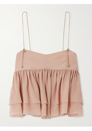 Chloé - Embellished Organic Silk-mousseline Camisole - Pink - FR 34,FR 36,FR 38,FR 40,FR 42,FR 44,FR 46