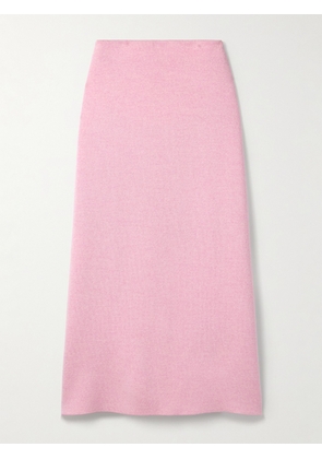 KHAITE - Patri Wool Midi Skirt - Pink - x small,small,medium,large