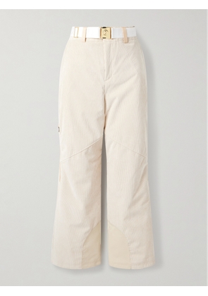 BOGNER - Belted Panelled Corduroy, Twill And Canvas Ski Pants - Ivory - FR 34,FR 36,FR 38,FR 40,FR 42,FR 44