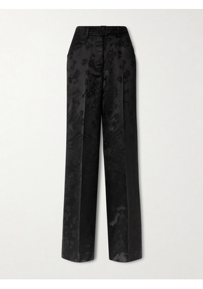 Gabriela Hearst - Norman Belted Floral Silk Satin-twill Straight-leg Pants - Black - IT38,IT40,IT42,IT44,IT46