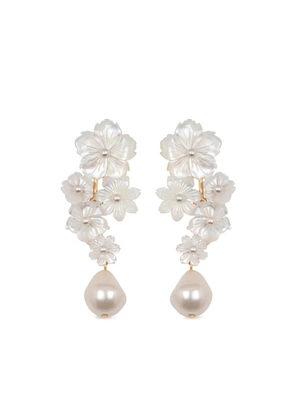 Jennifer Behr Makenzie floral drop earrings - Neutrals