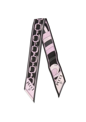 PUCCI Iride Istrice-print silk twill scarf - Black