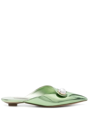 Casadei Blade flat mules - Green