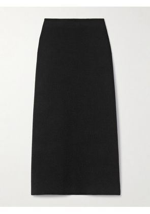 KHAITE - Patri Wool Midi Skirt - Black - x small,small,medium,large