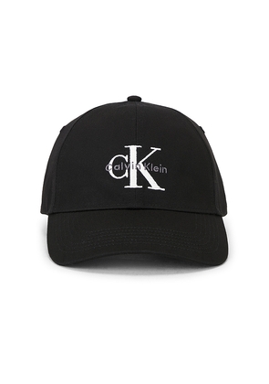 Calvin Klein Monologo Embroidery Baseball Cap in Black.