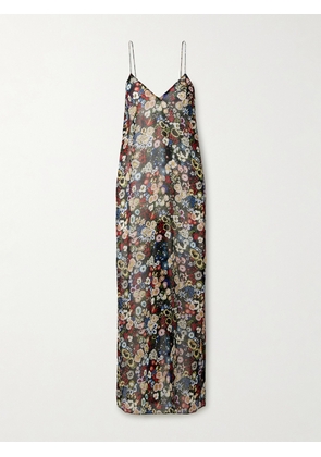 KHAITE - Taja Floral-print Silk-chiffon Maxi Dress - Black - x small,small,medium