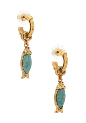 Elizabeth Cole Turiel Earrings in Teal.
