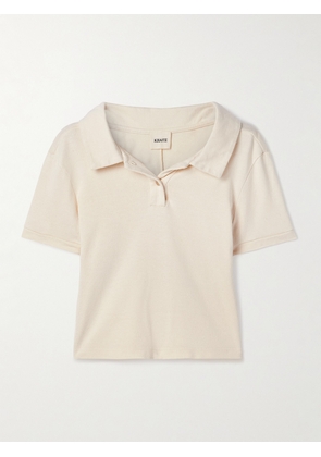 KHAITE - Jasna Jersey Polo Shirt - Cream - x small,small,medium,large
